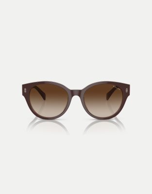 Ralph - Ra5302u - Runde Sonnenbrille in glänzendem Braun auf milchigem Braun mit braunen Gläsern-Brown