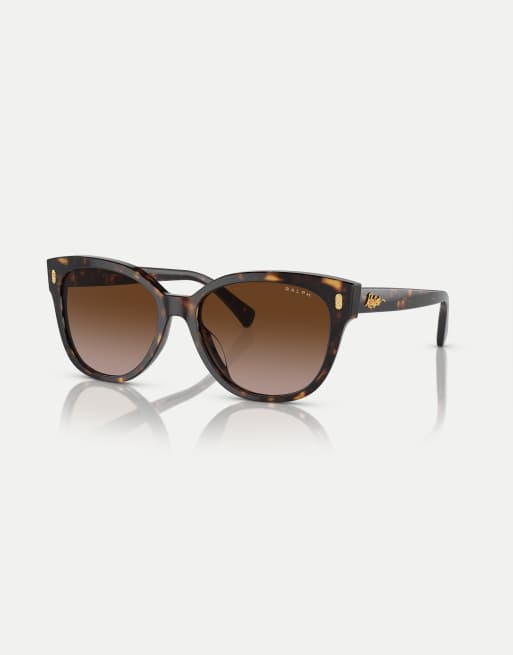 Ralph Ra5305u Cat-Eye-Sonnenbrille mit braunem Glas in Black Havana, 3 von 4