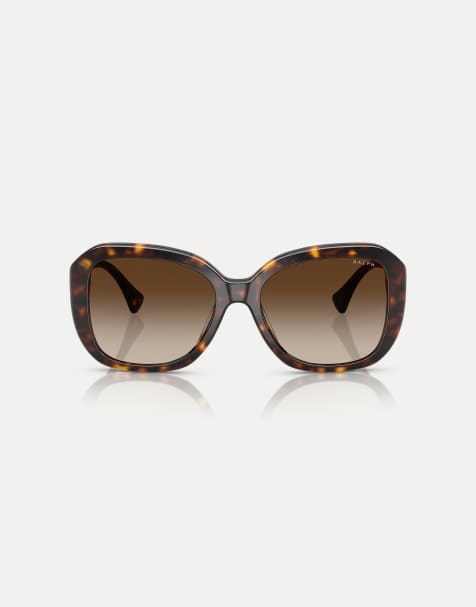 Ralph Square sunglasses with brown lens in shiny brown havana - view 1