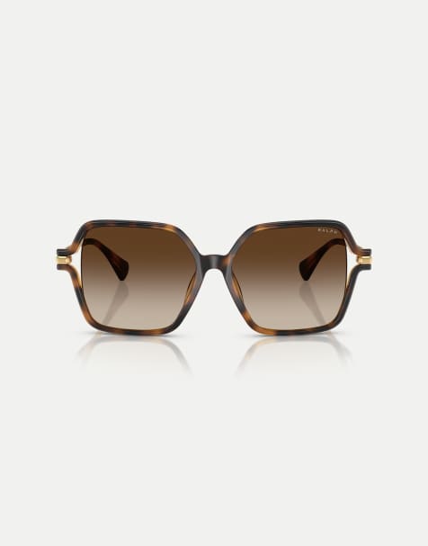 Ralph Square sunglasses with brown lens in shiny dark havana - view 1