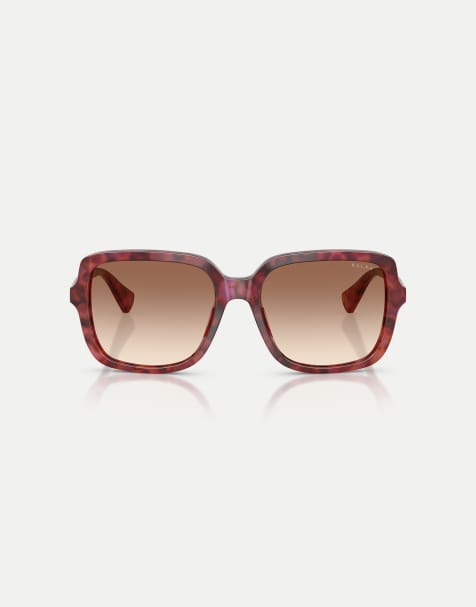 Ralph Square sunglasses with brown lens in shiny purple havana - view 1