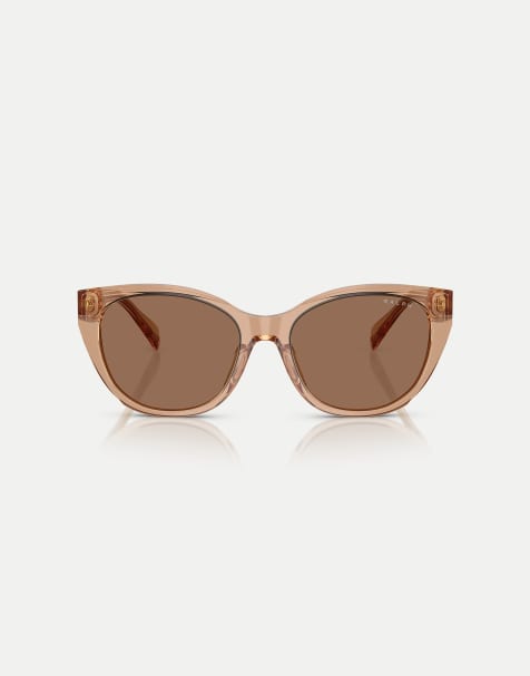 Ralph Square sunglasses with brown lens in shiny transparent brown - view 1