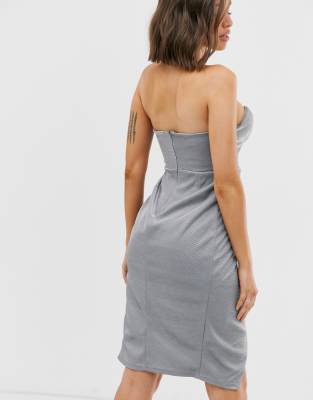 buckle wrap midi dress