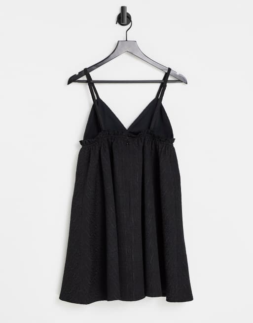 Rare London - Babydoll jurk in zwart, 2 van 4