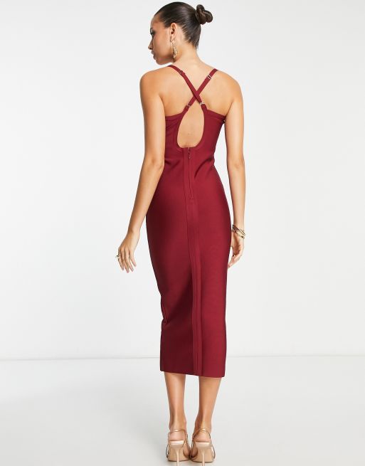 Wine bodycon shop midi dress