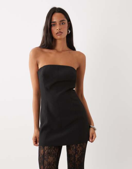 Rare London bandeau lace trouser jumpsuit in black, 3 of 4