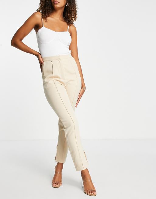 Cream cigarette trousers new arrivals