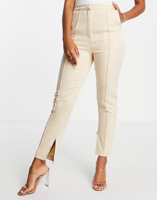 Cream cigarette trousers new arrivals