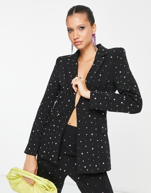 Rare London embellished blazer in black part of a set