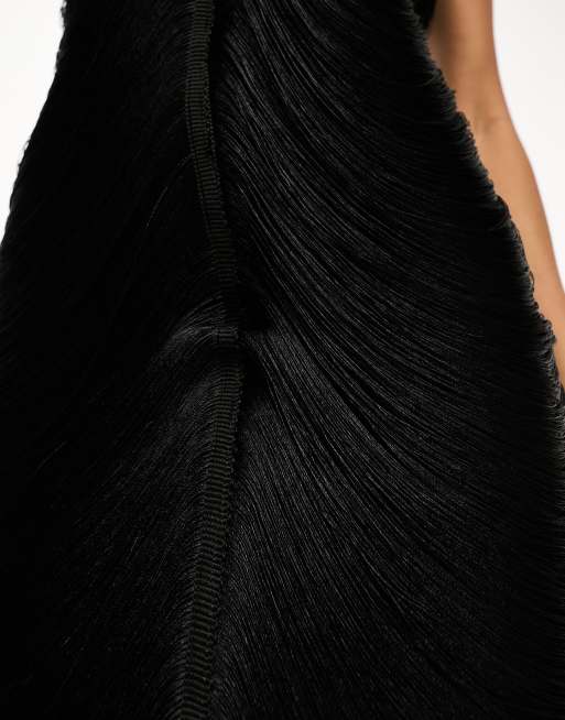 Fringe Detail Halter Neck Dress