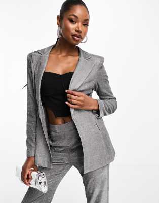 Topshop silver outlet blazer