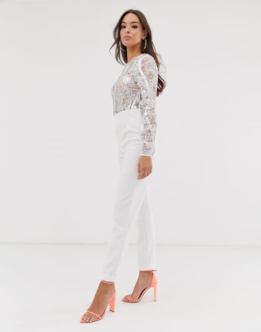 Jumpsuit with sales sequin top