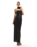 [Rare] Rare London lace maxi dress with corsage detail in black 4 BLACK