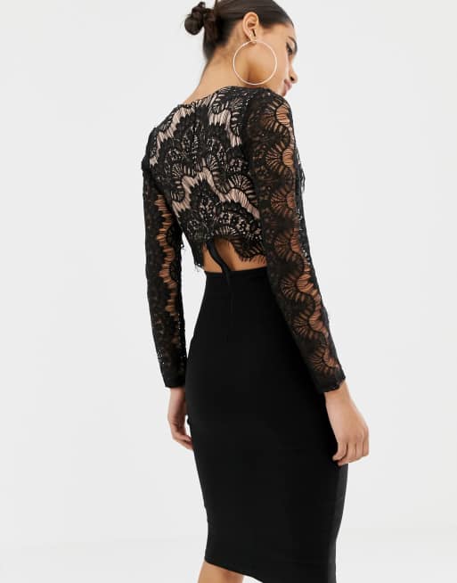 Eyelash Lace Midi Dress