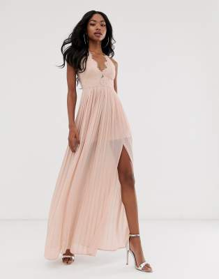 scalloped maxi dress