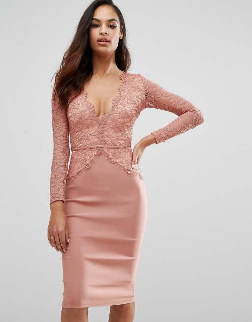 Scallop lace shop midi dress