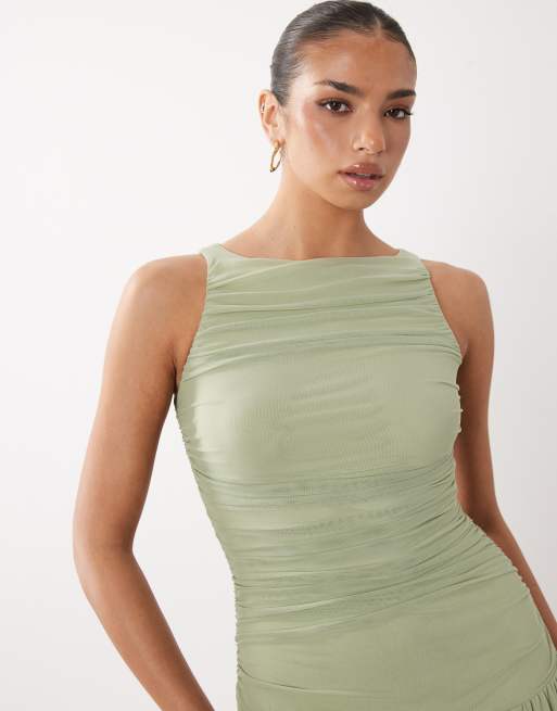 moss green dress outfit Moss Green Floral Prom Dress 2023 Ball Gown Spaghetti Straps Long Evening Dress with Pockets 0 / Moss Green