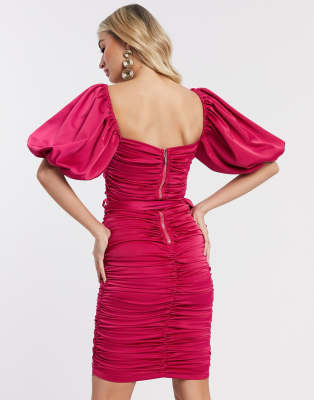 fuschia pink bodycon dress