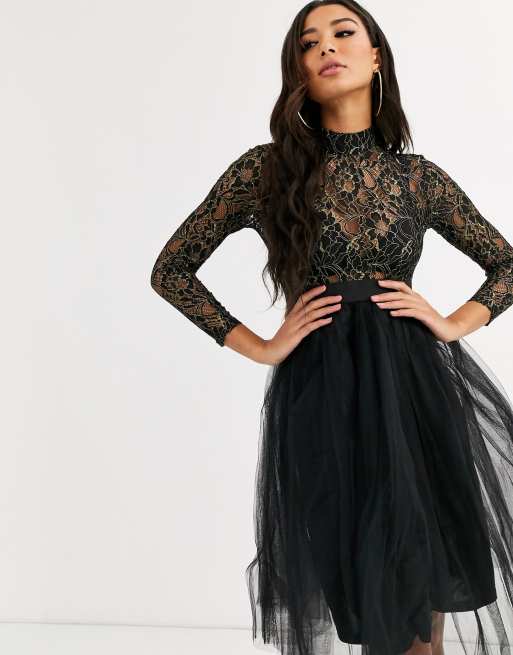 Rare London Robe de soir e en tulle avec sequins