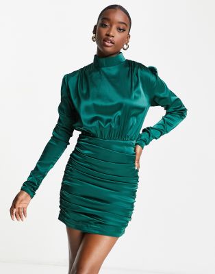 Emerald Green High Neck Dress