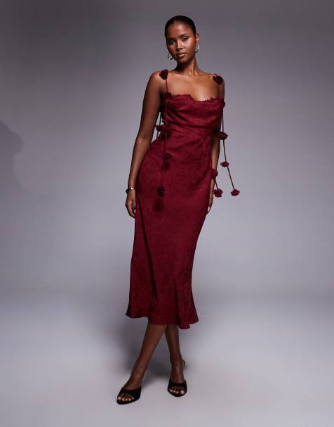 subdued backless dress Yindi Backless Boat Neck Maxi Dress Red