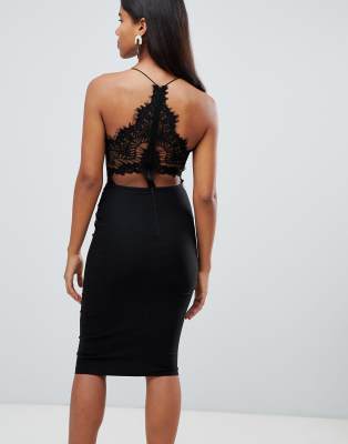 rare london lace panel midi dress