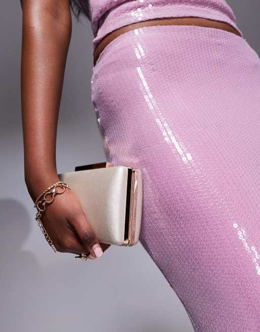 Rare London sequin maxi skirt in pink (part of a set), 4 of 5