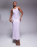 [Rare] Rare London sequin racerneck cross back maxi dress in lilac-Purple 14 LILAC