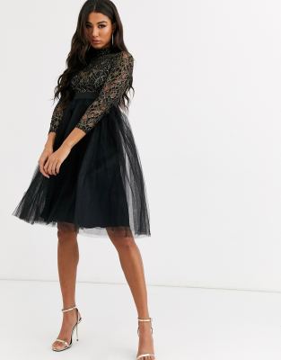 sequin tulle party dress