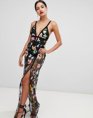 sheer embroidered dress