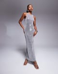 [Rare] Rare London sleeveless sequin maxi dress in silver 6 SILVER