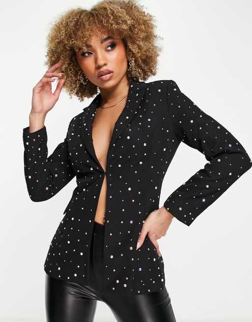 Rare London - Versierde blazer in zwart