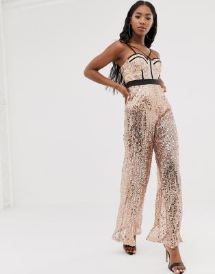 sequin jumpsuit pink