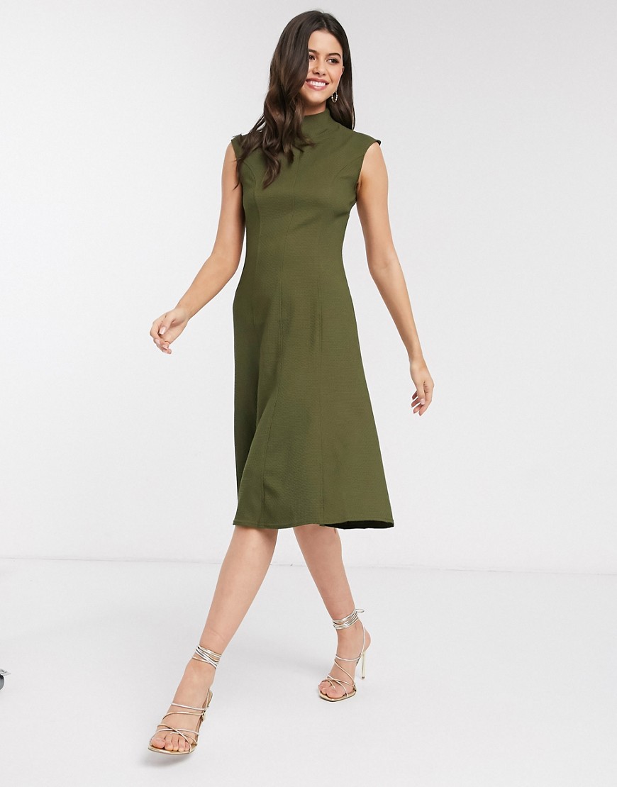 фото Расклешенное платье цвета хаки closet-зеленый closet london
