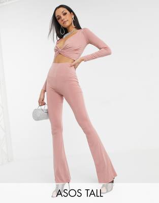 фото Расклешенные брюки от комплекта asos design tall-коричневый asos tall