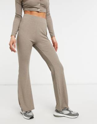 Брюки-клеш Расклешенные брюки в рубчик ASOS 4505-Серый