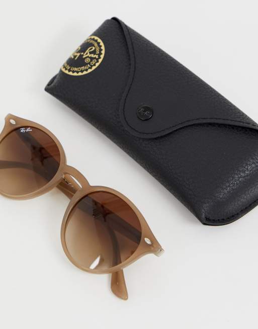 Ray-Ban 0RB2180 round sunglasses in taupe | ASOS