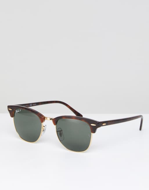 Ray Ban 0rb3016 Clubmaster Sunglasses With Polarised Lens Asos