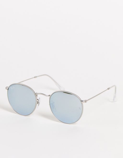 Ray-Ban – 0RB3447 – Okrągłe okulary przeciwsłoneczne unisex w srebrnych oprawkach