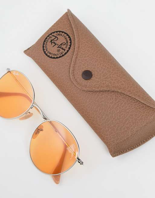 Ray-Ban 0RB3447 round sunglasses with yellow lens ASOS