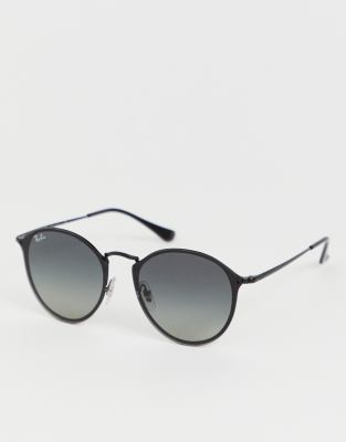 Ray Ban 0RB3574N round sunglasses in black ASOS