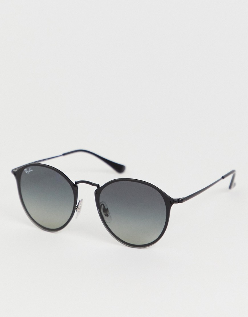 Ray-Ban 0RB3574N runde solbriller i sort