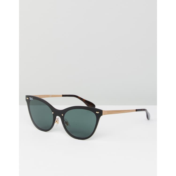 Ray Ban 0RB3580 cat eye sunglasses in black 43mm ASOS