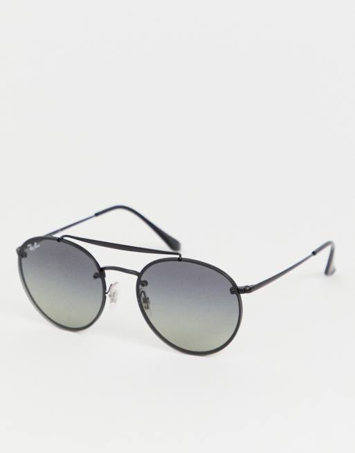 Ray-Ban 0RB3614N round sunglasses with double brow | ASOS