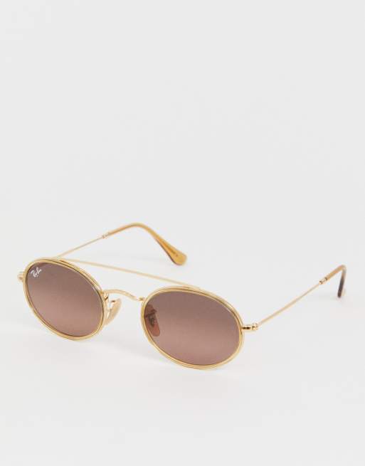 Ray-Ban 0RB3847N round sunglasses with double brow | ASOS