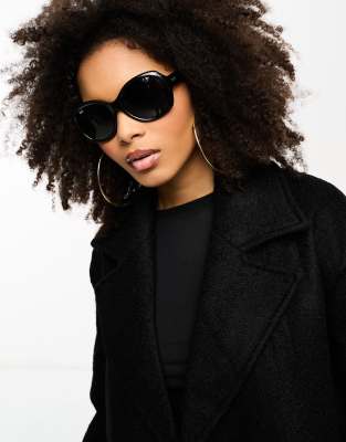 Ray-Ban - 0RB4191- Runde Oversize-Sonnenbrille in Schwarz