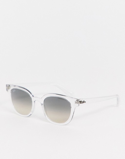 Ray-Ban 0RB4324 round sunglasses in clear