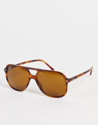 Ray-Ban 70's aviator sunglasses in brown with tonal lens - ASOS Price Checker