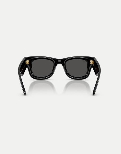 Ray-Ban – A$AP Rocky – Wayfarer – Gewölbte, eckige Sonnenbrille in Schwarz mit schwarzen Gläsern, 2 von 4