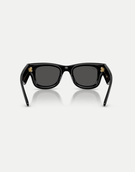 Ray-Ban A$AP Rocky Wayfarer puffer square sunglasses with black lens in black, 2 of 3